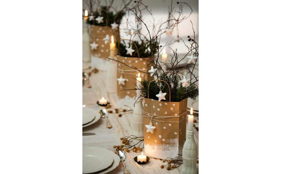 mesa decorada para o Natal