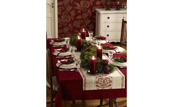 mesa decorada para o Natal