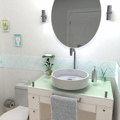 O lavabo pode ter uma decoração para impressionar, mas sem exagerar - Foto: Divulgação Fani
